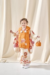 ぷちぷり　吉兆蝶　3歳被布セット